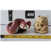 Image 1 : Vtg. Artesania Riconada Urguay collectable, signed,fox & bear created by Jesus & Javier Carbajales. 