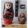 Image 1 : Vtg. Russian & Ukrainian 5 piece Matryoshka nesting dolls. Wood & hand painted.