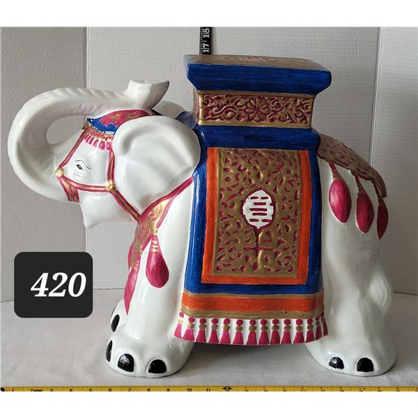 Large ceramic elephant plant stand.