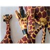 Image 8 : Hand carved & painted wooden Giraffe figures & african tote.