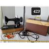 Image 1 : Vtg. Portable Singer sewing machine & accessories. Nice.
