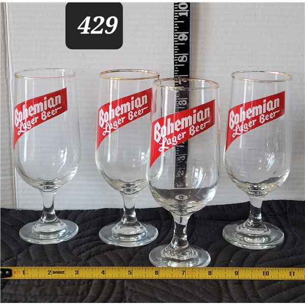 Vintage Bohemian Beer glasses.