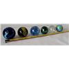 Image 3 : 6 extra large marbles. Largest is Approx. 2” diameter.