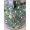 Image 3 : Large jar of assorted colors & size marbles.