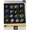Image 1 : 16 large 1” & smaller marbles.