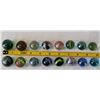 Image 2 : 16 large 1” & smaller marbles.