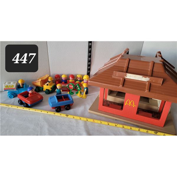 Vtg. Playskool  McDonalds, cars, people & accessories.