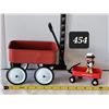 Image 1 : Small metal toy wagon & Dairy Queen Radio Flyer advertising wagon & figure.