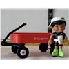 Image 3 : Small metal toy wagon & Dairy Queen Radio Flyer advertising wagon & figure.