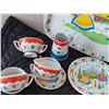 Image 3 : 1950's Swiss Miss tin litho toy tea set. Ohio Art Co.