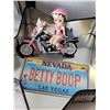 Image 4 : Motion picture star tin with Betty Boop watch, license plate & biker ornaments.