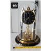 Image 1 : Vtg. Black & gold Anniversary quartz glass Dome Clock. Made in west Germany.