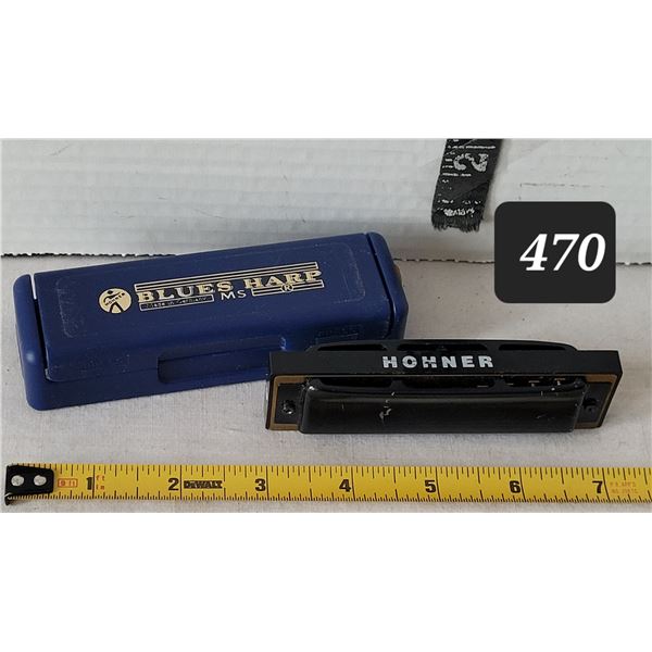 Vtg. M. Hohner “Blue Harp” pro harp harmonica. Made in Germany.
