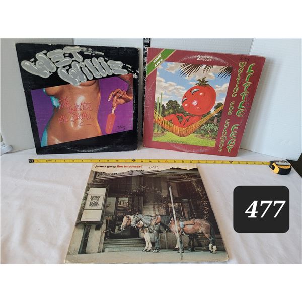 Vtg. LP records. Wet Willie, Little Feat & James Gang.