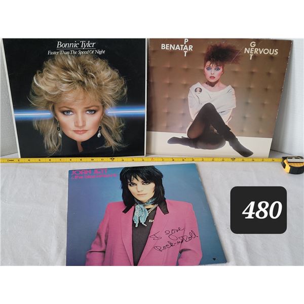 Vtg. LP records. Bonnie Tyler, Pat Benatar& Joan Jet.