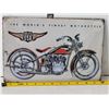 Image 2 : Harley Davidson miniature motor bikes & tin sign.