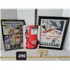 Image 1 : 1940 framed Preston Antifreeze advertisement. Texaco & other tin signs.