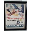 Image 2 : 1940 framed Preston Antifreeze advertisement. Texaco & other tin signs.