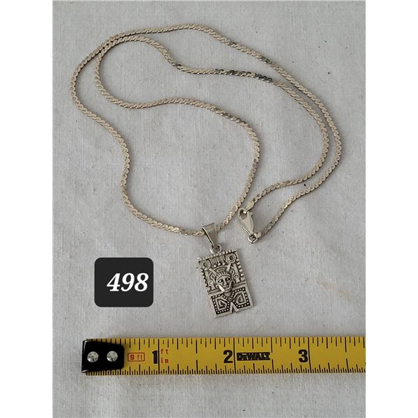 925 silver Aztec “Mictlantechuhtli” god of the underworld on 22” serpenti