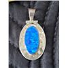 Image 2 : 925 silver dark blue fire opal pendant. Also known as Denim opal.