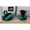 Image 1 : Vtg. Blue Mountain Pottery swan dish & flower vase.