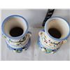 Image 2 : Vtg. Japanese Majolica vases. Porcelain, hand painted with raised angels & patterns.