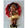 Image 2 : 1940's-'50's Black Americana chalkware, girl with umbrella wall plaque.