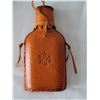 Image 5 : Leather covered flask, stamped with buck head & snowflake. Resin Deer art.