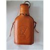 Image 7 : Leather covered flask, stamped with buck head & snowflake. Resin Deer art.