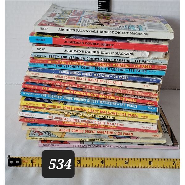 1986-2007 Archie Digest & Double Digest comic books.