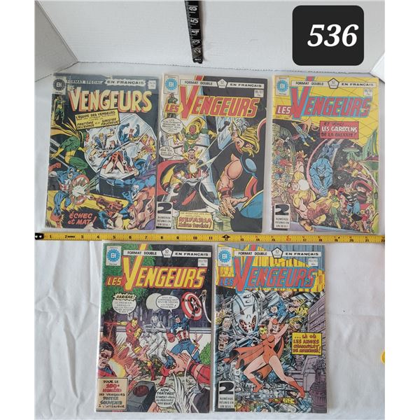French comics Les Vengeurs 1972 #36  1977/1978  #96-102  All in sleeves.