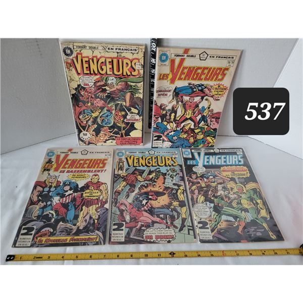 1972 # 43 French comics Les Vengeurs 1976  #78/79  #82/83   #86- 89  All in sleeves.