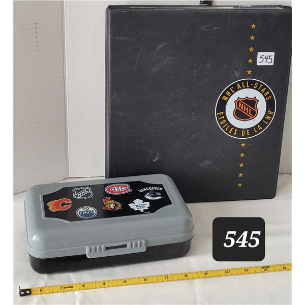 Hockey card album & box. 1997 Fleer/ Skybox. Impact Power play. 1996 Blade Runners. Upper Deck Choic