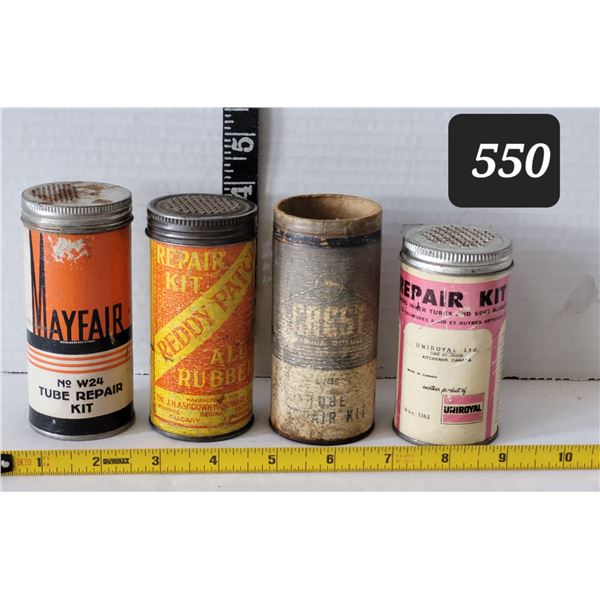 Vintage rubber tube repair kits.