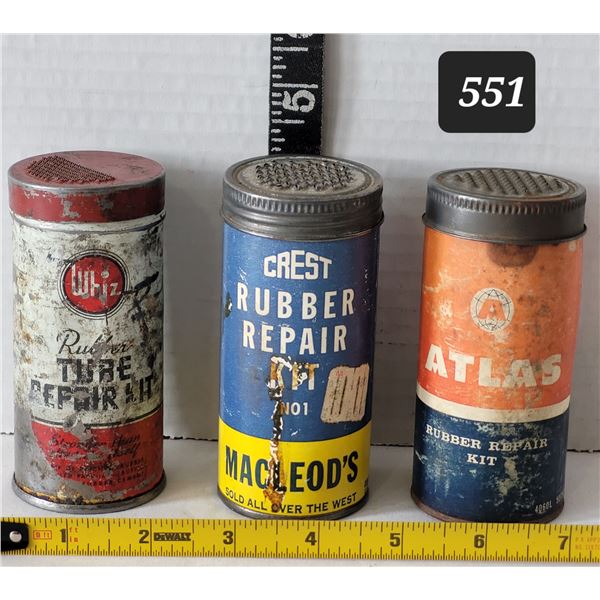 Vintage rubber tube repair kits. Whiz, Crest MacLeod's, Atlas.