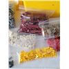 Image 4 : Lego storage brick containing bags of coloured lego bricks & specialty pieces.