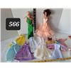Image 1 : Vintage Barbie dolls with gowns & dresses.