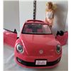 Image 4 : Barbie VW bug car, Doll & homemade knit & crochet clothes.