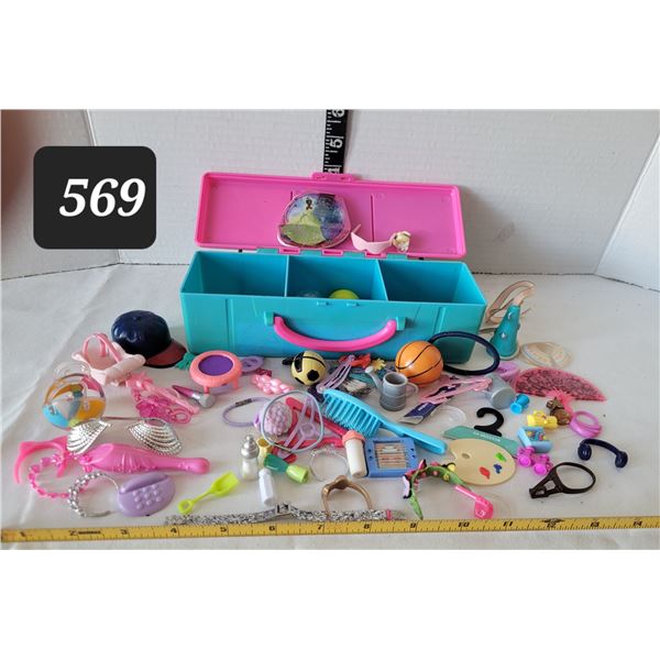 Barbie Accessory case & contents.