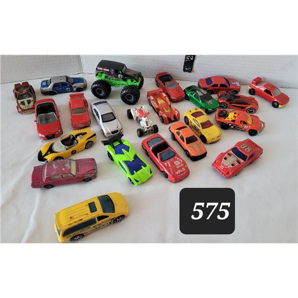 Group of small vintage diecast cars, including Hot wheels & Matchbox.