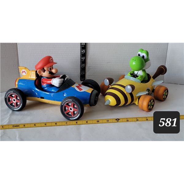 1:18 scale Nintendo Carrera RC. MarioKart mach 8 & MarioKart Yoshi Bumble Bee. No remotes.