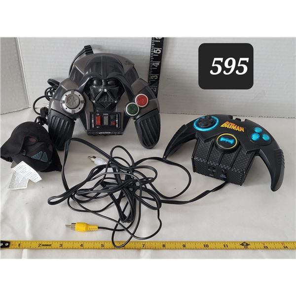 Batman & Darth Vader gaming controls.
