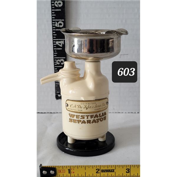 1950's Rare Salesman sample. Westfalia Cream separator ashtray.