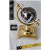 Image 1 : Extra large Marble in solid brass globe stand.