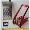 Image 1 : Vtg. “Villa” Potato Chipper ( French Fry) made in England & vegetable grater.