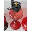 Image 3 : 3 red oil lamps. No chimneys