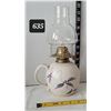 Image 1 : Kurenda stoneware Hurricane oil lamp with nice chimney.