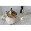 Image 2 : Kurenda stoneware Hurricane oil lamp with nice chimney.