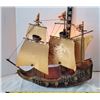 Image 2 : Vtg. Wood ship (Mayflower) lamp.working. (Holland)