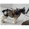 Image 6 : Ceramic clydesdale horses complete with full work Harness.Repaired cracks